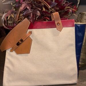 Hermès Toile Sac Himalaya Symbiose 43with Gold Hardware